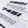 New Font Numbers Letters 730i 740i 745i 750i 760i Top ABS Emblem for BMW 7 Series Car Trunk Nameplate Logo Sticker Black Chrome