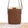 2025 Women Fashion Leisure Handmade Woven Handbags Wooden Beads Handle Bucket Bag Lady Trendy Shoulder Beach Bags