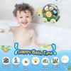 Turtle Bath Toy for Kids Waterfall Bath Toy with Spinning Wheel Strong Suction Cups Sound Bathtub Water Toy for Toddler Tub Time