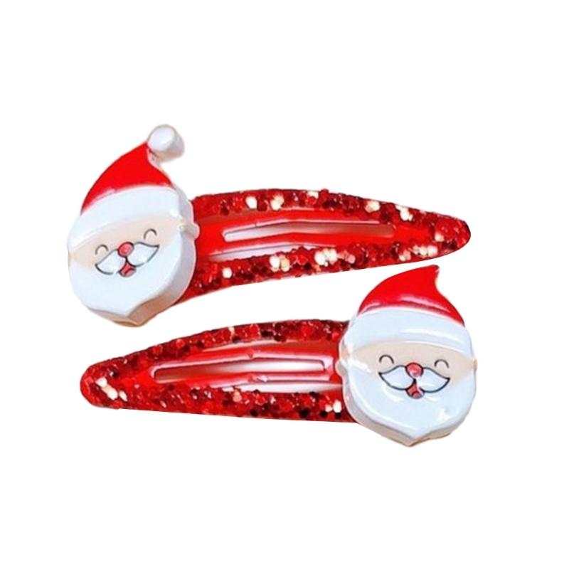 

Lovely Christmas Hair Clip Sequined Nonslip Strong Clip Santa/Tree Decors For Christmas Holiday Hair Styling Accessories
