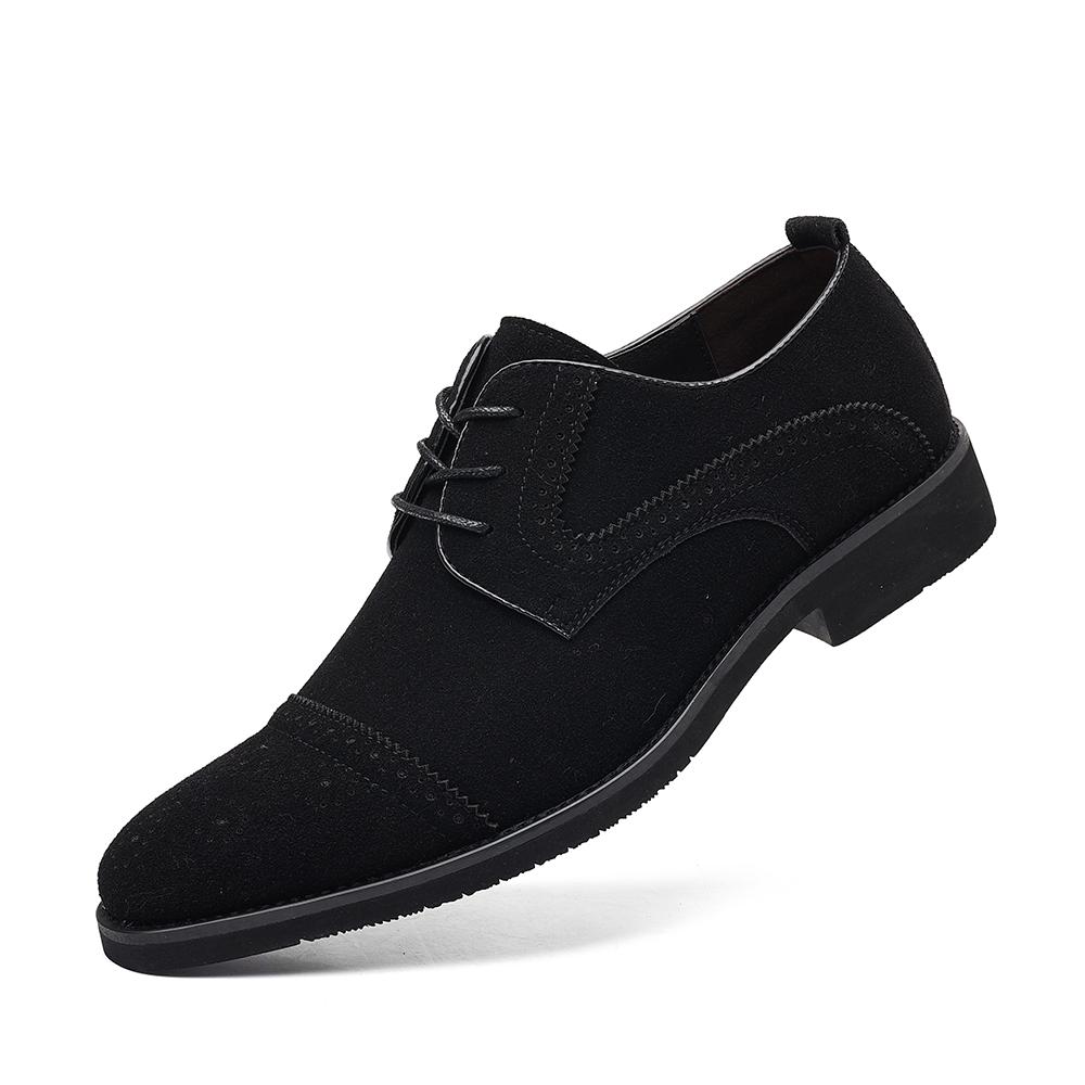 

Fashion Comfy Leisure Walk Suit Shoes Versatile Thick Bottom Men Dress Shoes New Arrival Male Formal Shoes Business Men Oxfords Footwear 48 чёрный