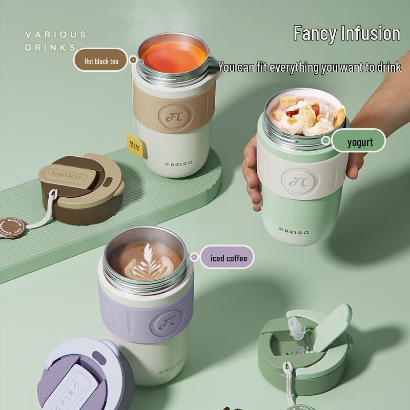 Wushengwu 400ml Dual-Drink Insulated Mug
