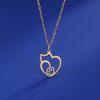 Cazador Cat Kitten Heart Paw Footprint Pendant Necklaces for Women Animal Jewelry Stainless Steel Neck Chain Necklace Gift 2026