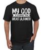 My God Is Stronger Than Breast Cancer White Distressed Men T- Shirt