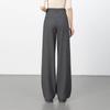 Spring and Autumn heavy-duty high-quality hip covering, leg trimming and thin wide-leg trousers, retro-textured three-dimensional high-waisted