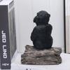 1 Stück Harzfiguren, Denker Schimpansen Abstraktes Ornament, Skulptur für Heim-, Büro-, Bücherregal-, Schreibtischdeko