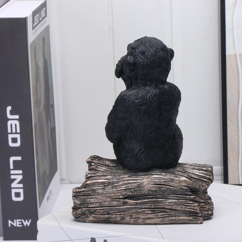 1 Stück Harzfiguren, Denker Schimpansen Abstraktes Ornament, Skulptur für Heim-, Büro-, Bücherregal-, Schreibtischdeko