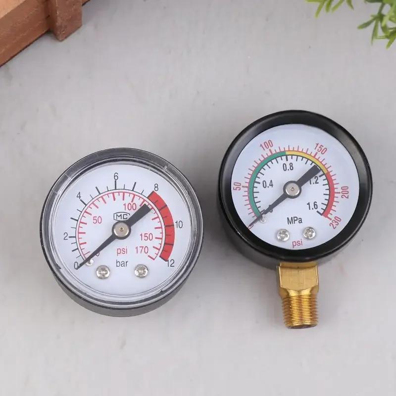 Pressure Gauge Air Compressor Pneumatic Hydraulic Fluid 0-12Bar / 0-170PSI Easy To Read Dial Measuring Instrument