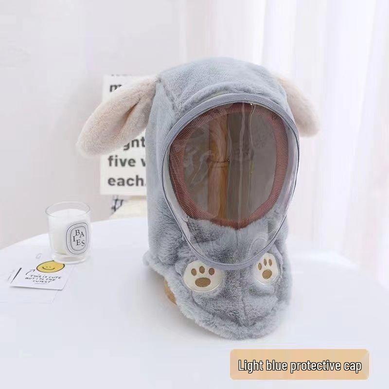 Unisex Winter Windproof Hat and Scarf Set for Kids with Face and Ear Protection