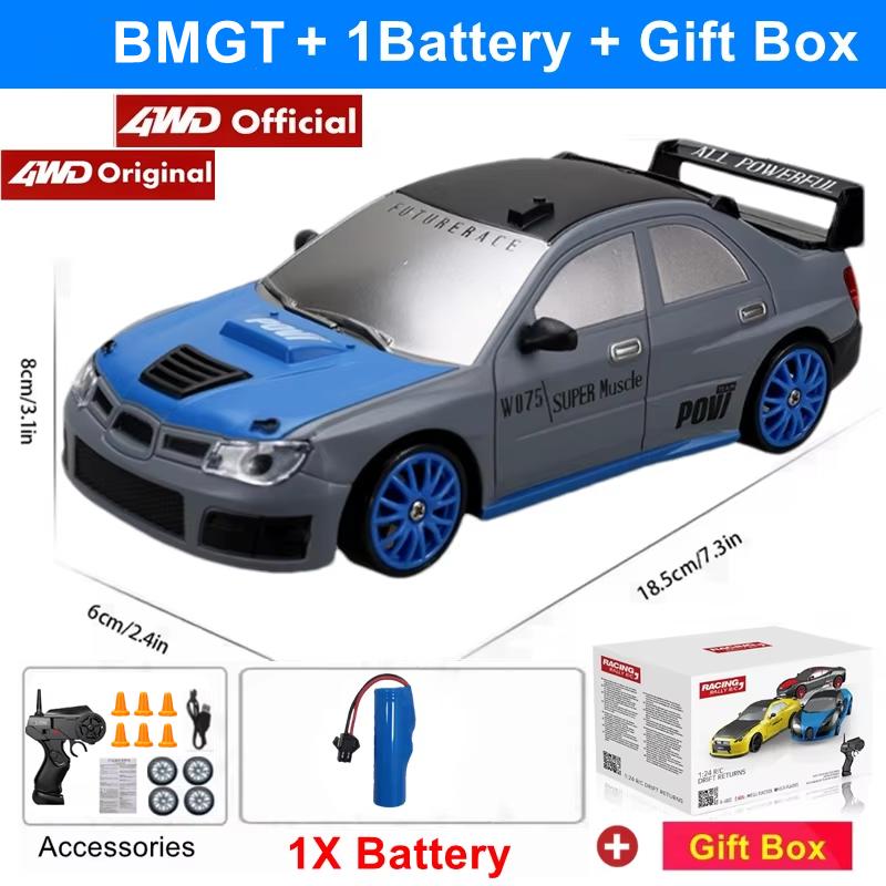 4WD Remote Control Drift Car 4X4 High Speed Racing RC Car with LED Lights RTR Radio Truck Vehicle Model Toy Gift for Kids Adults