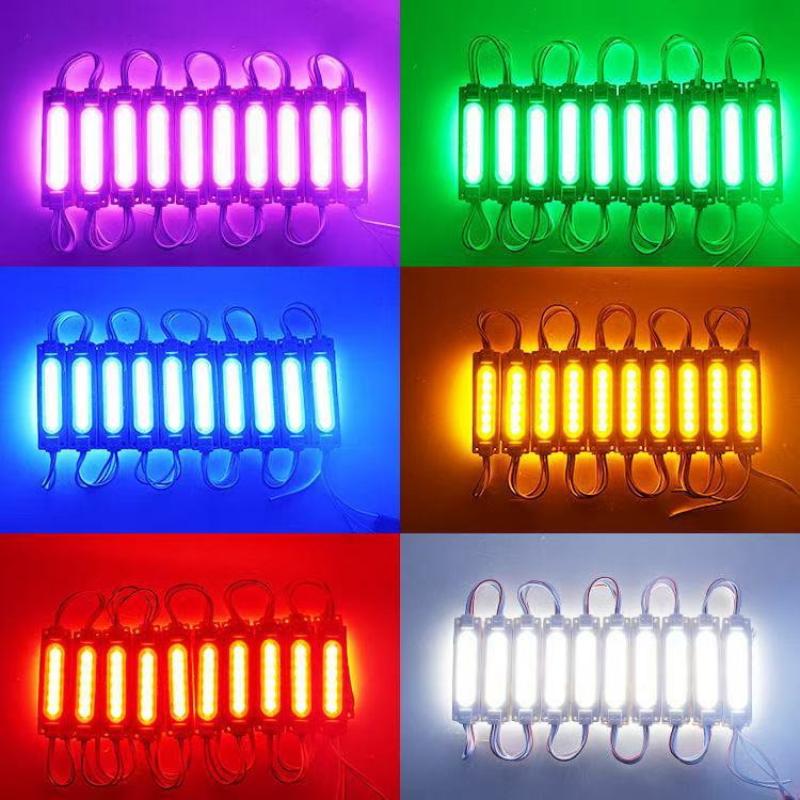 10Pcs/Lot 12V/24V Multicolour Led Modules Cob Light Backlight Shop Banner Waterproof Ip65 Decorations Warm White