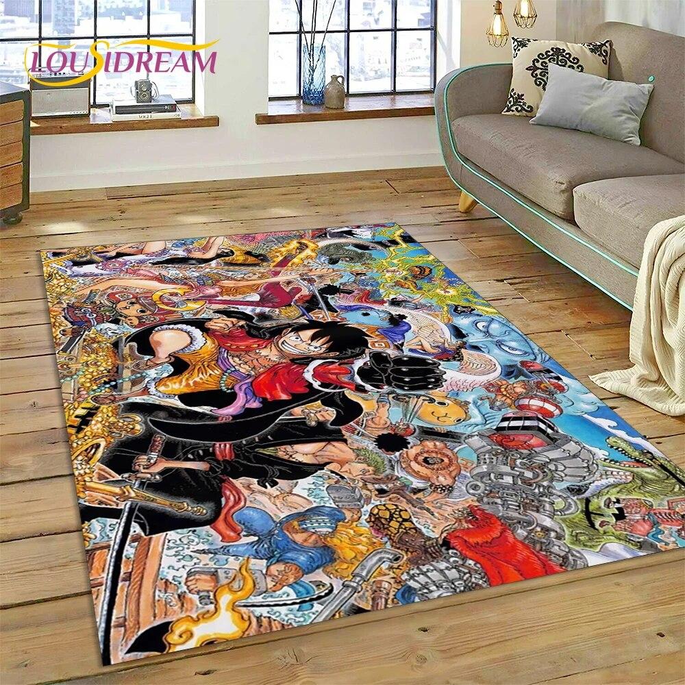 3D Cartoon HD One PIECE-E Anime Carpet Rug for Home Living Room Bedroom Sofa Doormat Decor,kids Area Rug Non-slip Floor Mat Gift