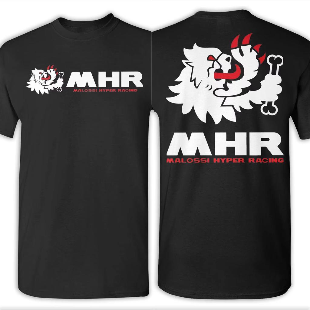 Pánské Dámské Tričko Motocyklové Závody MALOSSI Ležérní 100% Bavlna Trička Krátký Rukáv Trička Kulatý Výstřih Oblečení Oboustranné