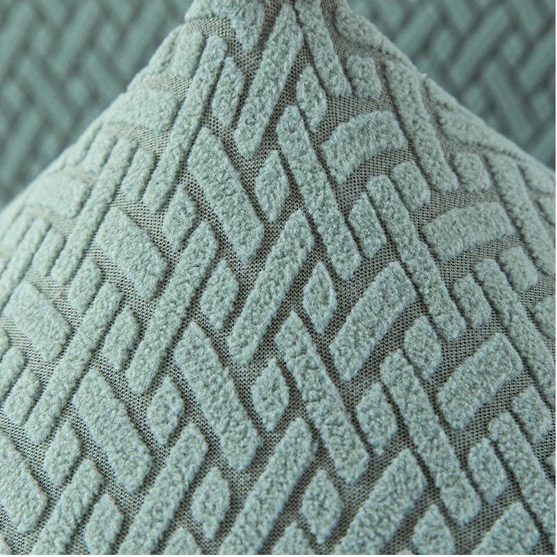 Long checkered jacquard chair cushion cover, solid color elastic chair cover, household dining chair cover