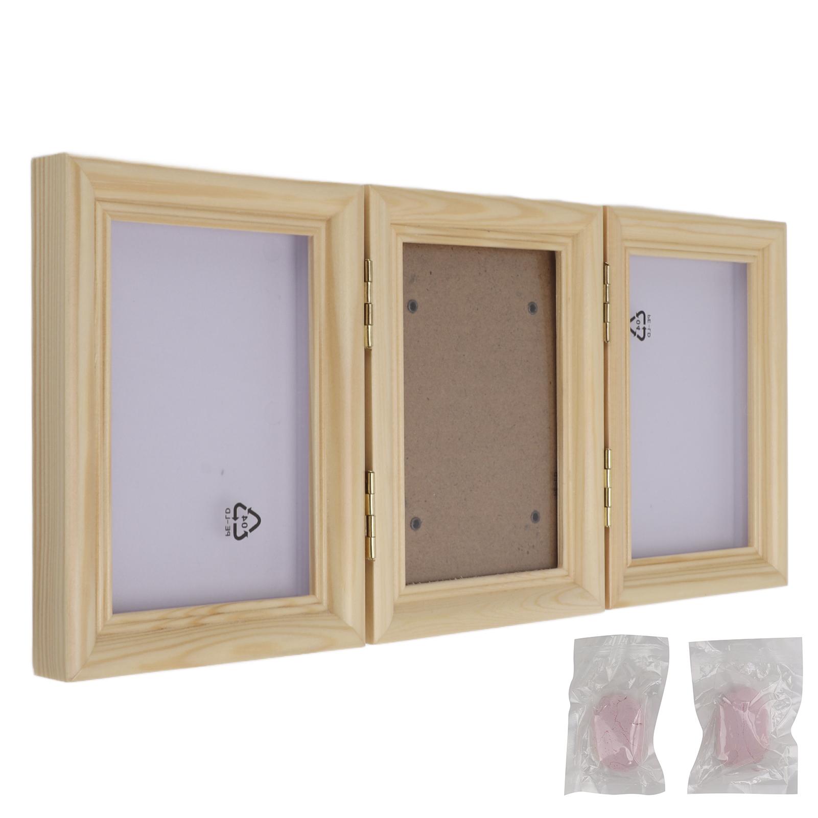 

Pet Paw Print Keepsake Frame Wooden Pet Paw Print Memorial Photo Frame with Pawprint ClaysPink Clay Log Frame