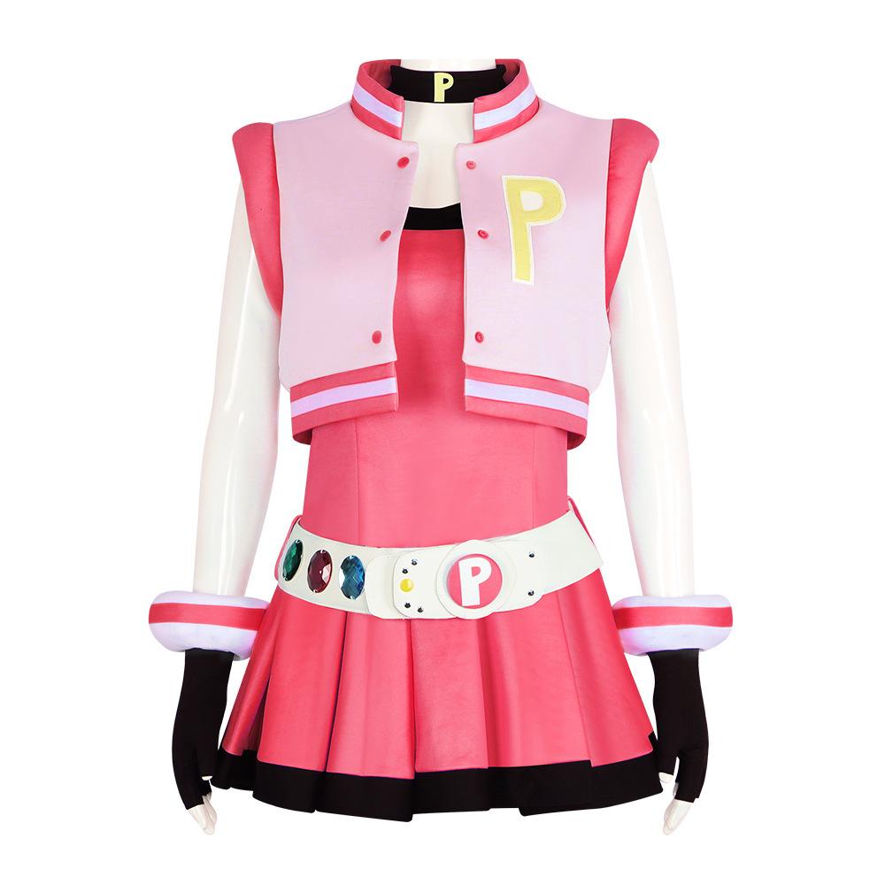 Powerpuff Girls Cosplay Girls Costume Dress Set Blossom Buttercup Bubbles Costume Dress With Belt Set Halloween Fancy Dress