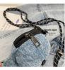 Korean Style Trendy Denim Mini Crossbody Bag with Lanyard and Coin Purse