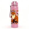 1PC Autumn Floral Fox Illustration 750ml Color Plastic Sports Water Bottle Leakproof Flip Straw Lid Suitable for Sports Office Home Use