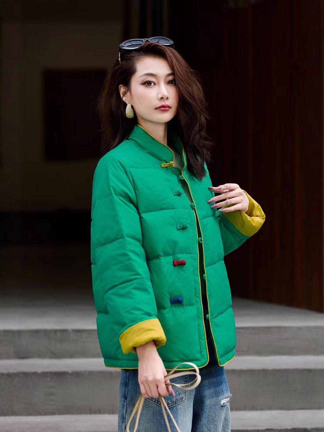 

2025 A/W Women s Slim Swallowtail Lightweight Down Jacket with Stand Collar - Korean Style XL