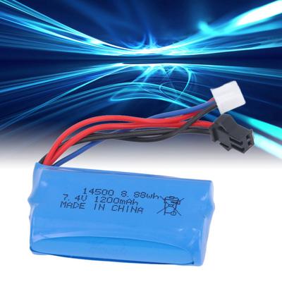 7.4V 1200mAh Lithium Battery 5C Rate with SM Black Plug Lipo 14500 Battery for Electric Toys