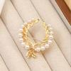 1pc Elegant Model Pearl Gold Branch Flower Wreath Brooch Showcases Retro Noble Temperament Adding Elegant Charm To Dressing