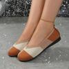 Flying weaving color matching round head casual single shoes flat bottom breathable light mouth shoes