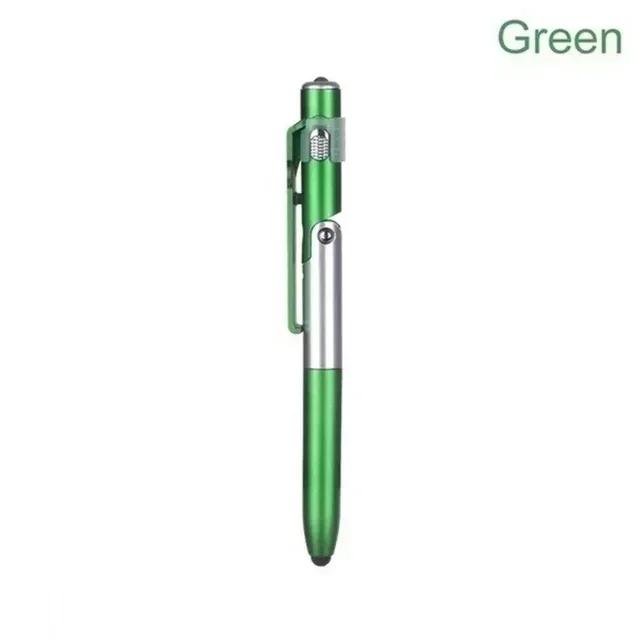 Multifunction Ballpoint Pen with LED Light Fold Phone Holder Night Read Writing Pencil Office School Student Stationery 4 In 1