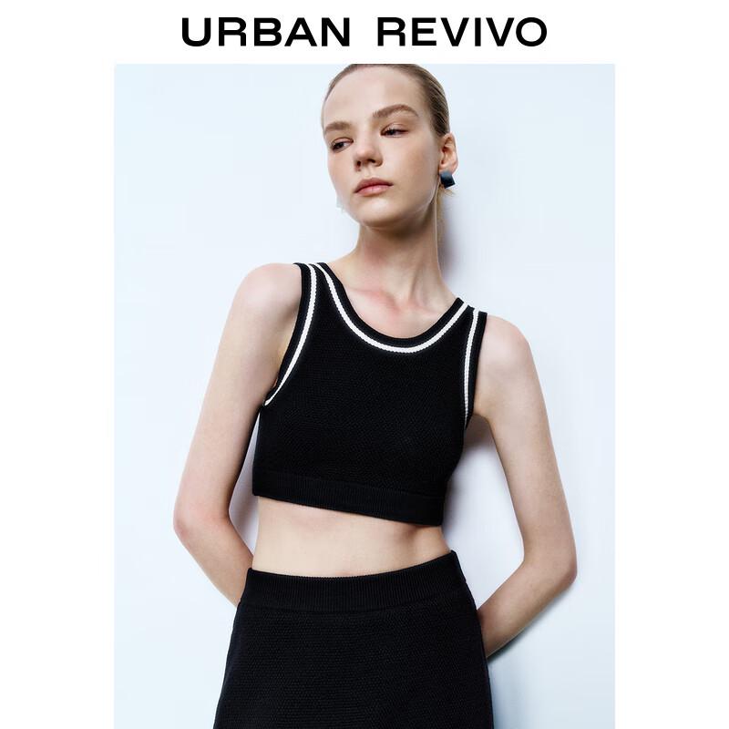 

UR 2025 Fashion Women s Color Block U-Neck Short Knit Vest XS