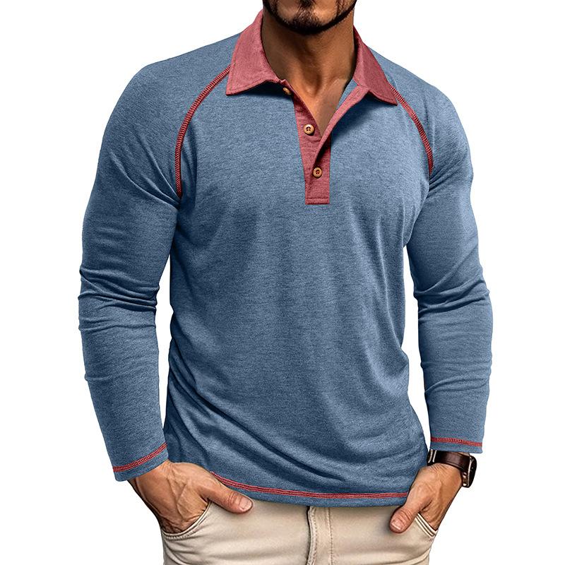 Men's Long-sleeved Lapel T-shirt POLO Shirt Men's Autumn Bottoming Shirt Top