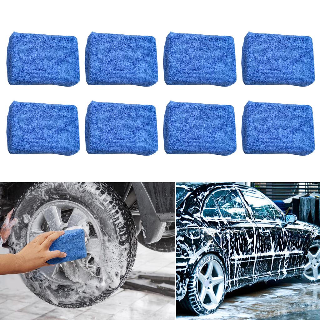 8 Pack Microfiber Applicator Pads Microfiber Sponge Car Wash Sponge and Cleaning Pads Perfect for Effortless Wax Sealant