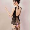 Sex underwear women, sexy lace transparent temptation one-piece open mesh sex stockings