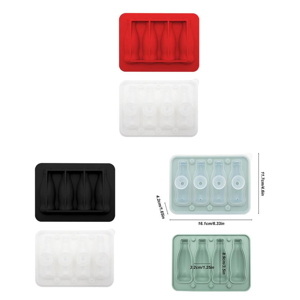Silicone 3D Coke Bottle Ice Cubes Tray with Lid Popsicles Making Tool for Home Gatherings and DIY Beverage Decorations