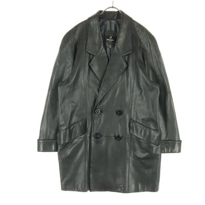 PINORECLUB Veste en cuir longue à manches longues double boutonnage 11 noir Hommes D'occasion