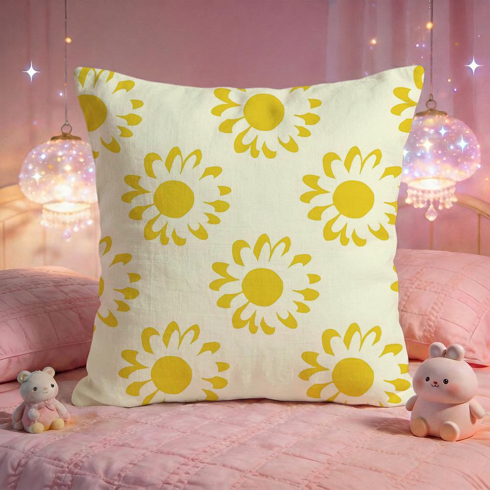 Fresh Daisy Bloom Cushion Cover Premium Comfort Reversible Pillow Cove Two In One Design for Any Room Car Interior