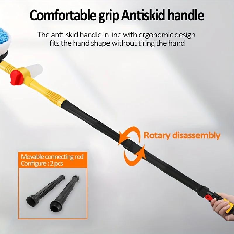 High-Pressure 360° Rotating Car Wash Brush Kit - Automatic Foaming, Chenille Bristles, Adjustable Dip Wash, Rotary Wash Brush