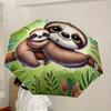 1pc Sloth Family in Tropical Forest Umbrella with Plastic Handle,Suitable for All Seasons Home Travel Outdoor UmbrellaDD1605