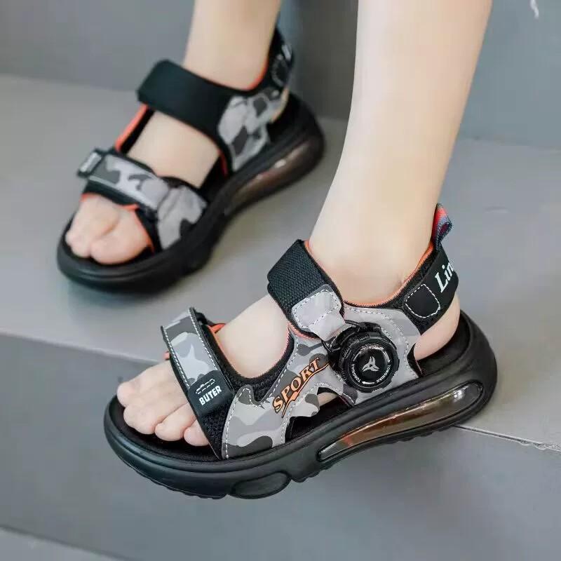 Youth style shoes Boys Sandals With Rotating Buckle Soft Rubber Sole Non-Slip Casual Outdoor Kids Shoes School Beach Hiking