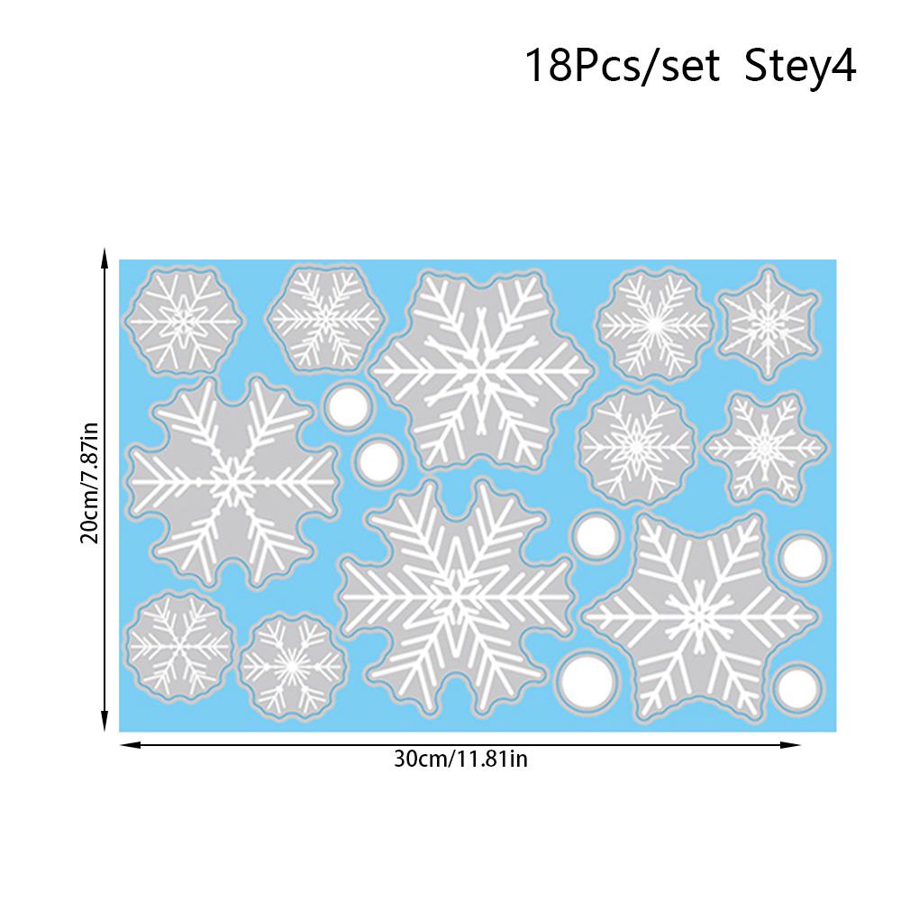 White Snowflake Electrostatic Window Clings Decals Kids Room Christmas Decoration Wall Sticker Winter Frozen New Year Home Decor