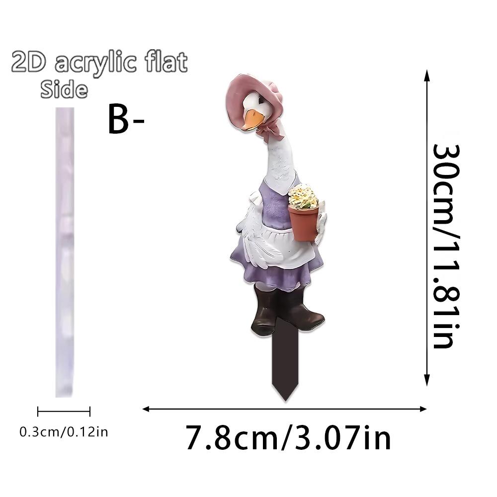 

1 piece of art decoration animal garden stake decoration, floor standing outdoor lawn decoration, playful duck image,