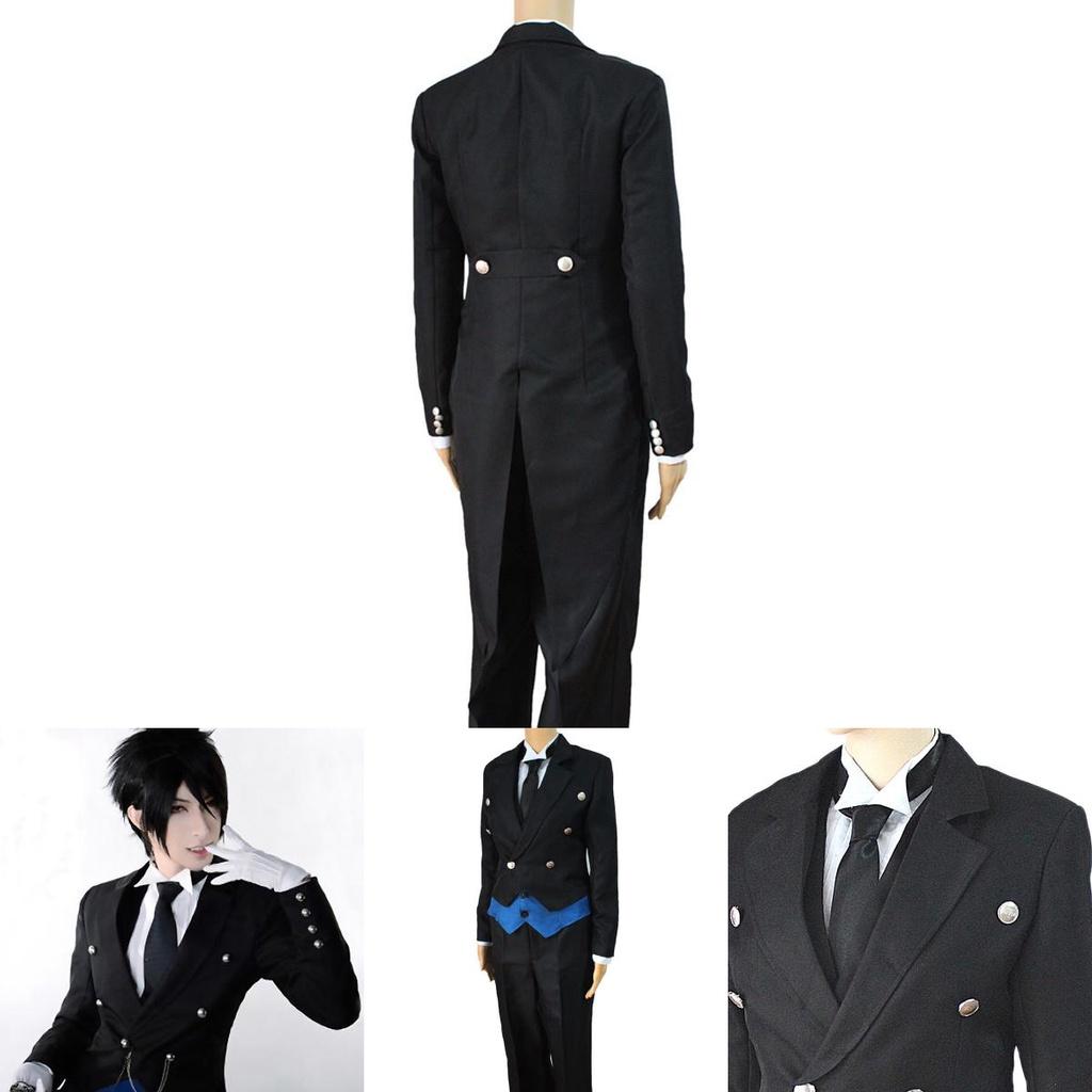Exquisite Black Butler Kuroshitsuji Sebastian Michaelis Uniform Cosplay Costume Suit