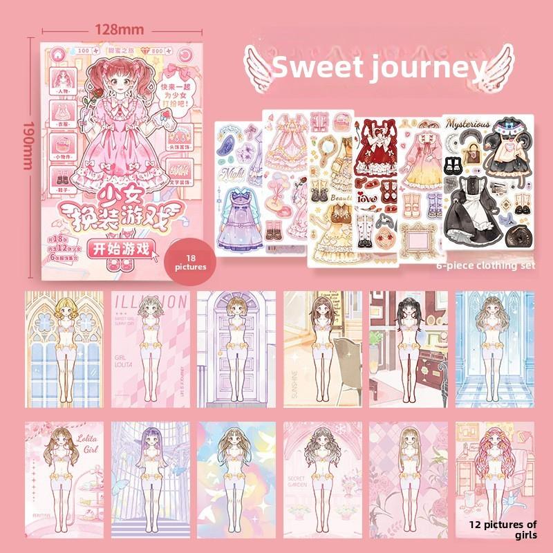 Princess Dress Up Sticker Album With Handmade Paper For Girls And Kids Craft Scene