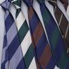 Versatile Retro Striped Tie for Men - Hand-Knotted British Korean Style In Brown, Green, and Blue for Business and Formal Wear.