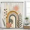 Boho Abstrakt Cartoon Regenbogen Muster Duschvorhang, Moderner Minimalistischer Badezimmer Vorhang, Heimdeko Vorhang Mit Haken