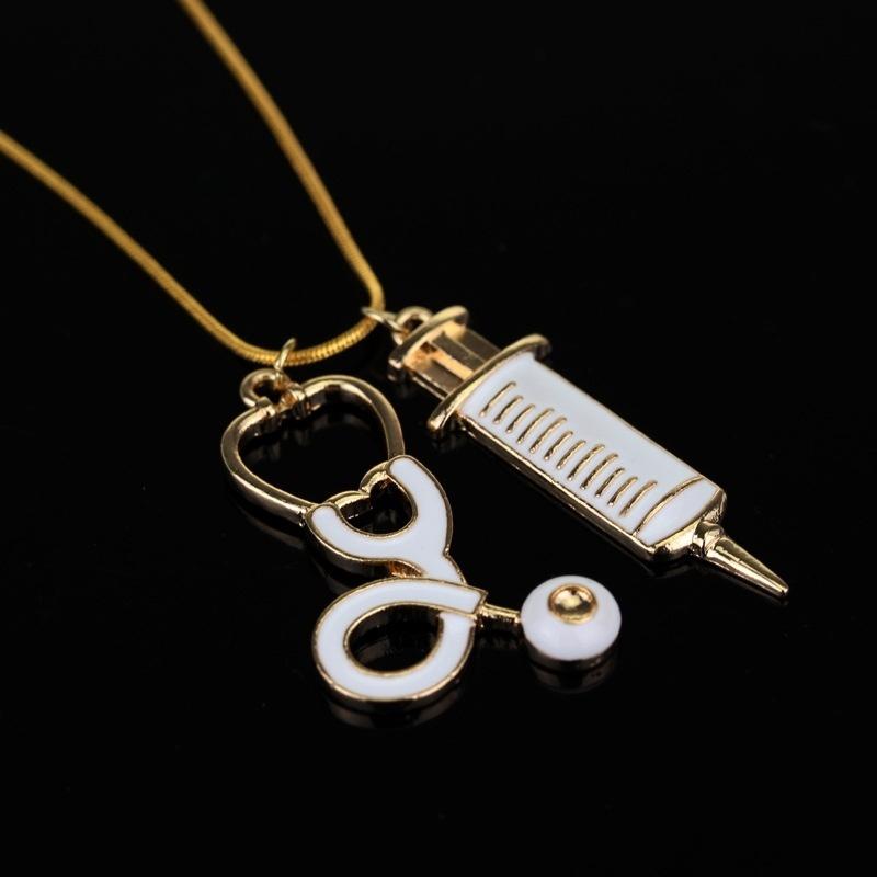 Rose Medical Stethoscope Heart Pendant Necklace Medical Necklace Medical Student Doctors Nurse Gi
