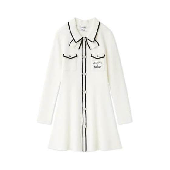 [LILY BROWNMARY QUANT] Bijou mini knit dress with daisy buttons
