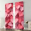2pcs Pink 3D Heart-shaped Curtains   Immersed In Romantic Style   Bedroom and Living Room   Decorative with Drawbar Pockets