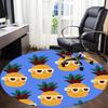 1pc Pineapple Pattern Carpet, Round Non Slip Durable Large Size Office Carpet, Suitable for Office
