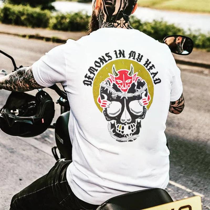 Creative Punk Skulls Men Tshirts Summer Hip-hop Gothic Short-sleev Tops Fashion Heavy Metal Rock Clothes Ropa Hombre Camisetas