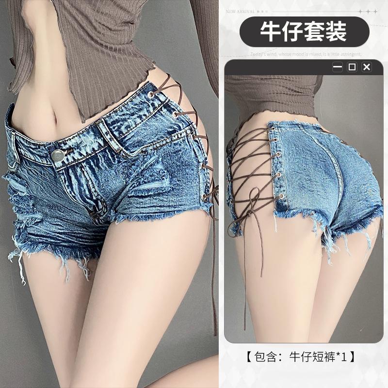 

Сексуальное нижнее белье джинсовые шорты горячее искушение кровать флирт униформа горячее без искушения L (120-67.5 kg)