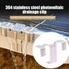 10Pcs Pack Stainless Steel Solar Panel Water Guide Clip Mud Drain Button Clip  Roof Mounted Setup